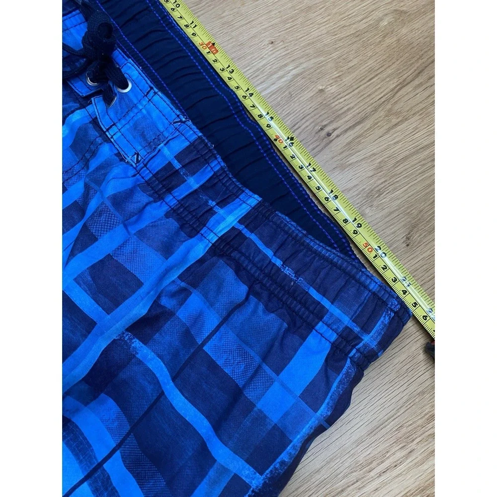 Men's Sonoma XXL‎ Multi Blue Swim Trunks Shorts Bathing Suit Drawstring Pockets